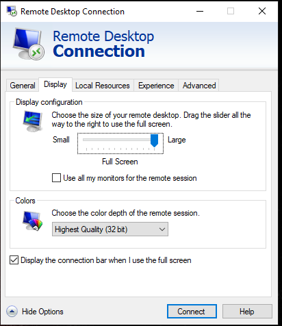 Edit Display Tab